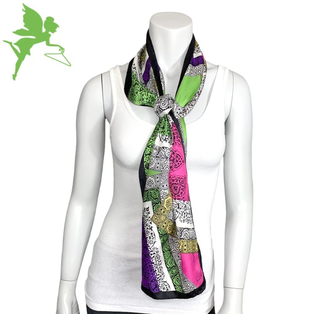 VINTAGE Nicole Miller Silk Scarf - Picture 2 of 6